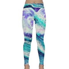 Tsunami Waves Ocean Sea Nautical Nature Water Classic Yoga Leggings