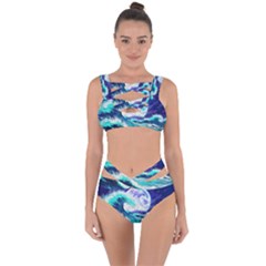 Tsunami Waves Ocean Sea Nautical Nature Water Bandaged Up Bikini Set 