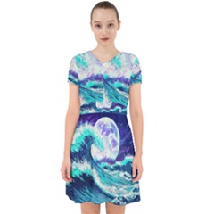 Tsunami Waves Ocean Sea Nautical Nature Water Adorable In Chiffon Dress by Jancukart