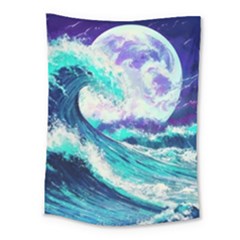 Tsunami Waves Ocean Sea Nautical Nature Water Medium Tapestry by Jancukart