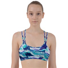 Tsunami Waves Ocean Sea Nautical Nature Water Line Them Up Sports Bra by Jancukart