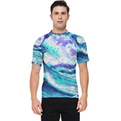 Tsunami Waves Ocean Sea Nautical Nature Water Men s Short Sleeve Rash Guard by Jancukart