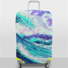 Tsunami Waves Ocean Sea Nautical Nature Water Luggage Cover (large) by Jancukart