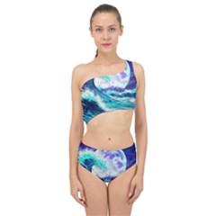 Tsunami Waves Ocean Sea Nautical Nature Water Spliced Up Two Piece Swimsuit