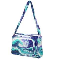 Tsunami Waves Ocean Sea Nautical Nature Water Front Pocket Crossbody Bag