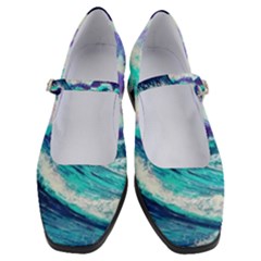 Tsunami Waves Ocean Sea Nautical Nature Water Women s Mary Jane Shoes by Jancukart