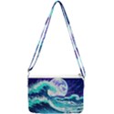 Tsunami Waves Ocean Sea Nautical Nature Water Double Gusset Crossbody Bag View1