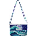 Tsunami Waves Ocean Sea Nautical Nature Water Double Gusset Crossbody Bag View2