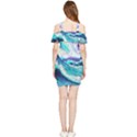 Tsunami Waves Ocean Sea Nautical Nature Water Shoulder Frill Bodycon Summer Dress View2