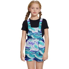 Tsunami Waves Ocean Sea Nautical Nature Water Kids  Short Overalls