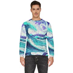 Tsunami Waves Ocean Sea Nautical Nature Water Men s Fleece Sweatshirt