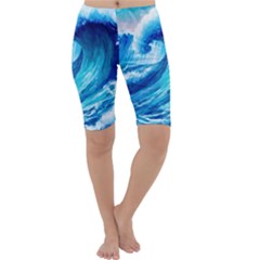 Tsunami Tidal Wave Ocean Waves Sea Nature Water 3 Cropped Leggings  by Jancukart