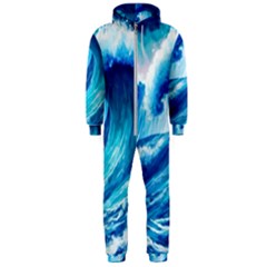 Tsunami Tidal Wave Ocean Waves Sea Nature Water 3 Hooded Jumpsuit (men) by Jancukart