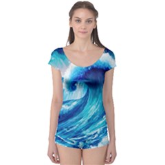 Tsunami Tidal Wave Ocean Waves Sea Nature Water 3 Boyleg Leotard  by Jancukart