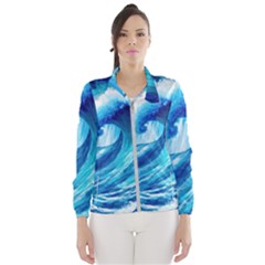 Tsunami Tidal Wave Ocean Waves Sea Nature Water 3 Women s Windbreaker