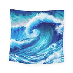 Tsunami Tidal Wave Ocean Waves Sea Nature Water 3 Square Tapestry (small)