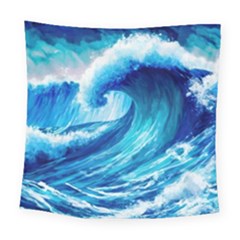 Tsunami Tidal Wave Ocean Waves Sea Nature Water 3 Square Tapestry (large)