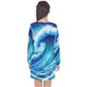 Tsunami Tidal Wave Ocean Waves Sea Nature Water 3 Long Sleeve Chiffon Shift Dress  View2