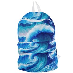 Tsunami Tidal Wave Ocean Waves Sea Nature Water 3 Foldable Lightweight Backpack