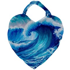 Tsunami Tidal Wave Ocean Waves Sea Nature Water 3 Giant Heart Shaped Tote