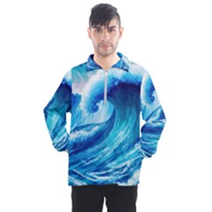 Tsunami Tidal Wave Ocean Waves Sea Nature Water 3 Men s Half Zip Pullover