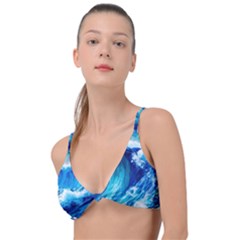 Tsunami Tidal Wave Ocean Waves Sea Nature Water 3 Knot Up Bikini Top