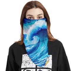 Tsunami Tidal Wave Ocean Waves Sea Nature Water 3 Face Covering Bandana (triangle) by Jancukart