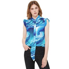 Tsunami Tidal Wave Ocean Waves Sea Nature Water 3 Frill Detail Shirt