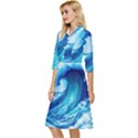 Tsunami Tidal Wave Ocean Waves Sea Nature Water 3 Classy Knee Length Dress View3