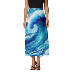 Tsunami Tidal Wave Ocean Waves Sea Nature Water 3 Classic Midi Chiffon Skirt by Jancukart