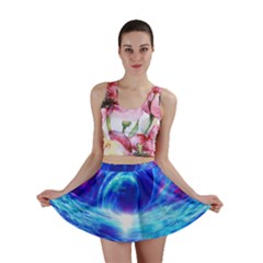 Tsunami Waves Ocean Sea Nautical Nature Water Art Work Mini Skirt