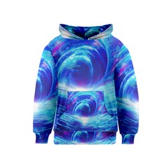 Tsunami Waves Ocean Sea Nautical Nature Water Art Work Kids  Pullover Hoodie by Jancukart