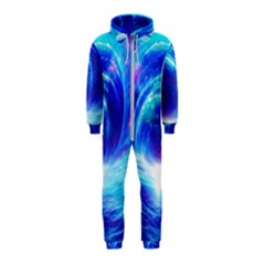 Tsunami Waves Ocean Sea Nautical Nature Water Art Work Hooded Jumpsuit (kids)