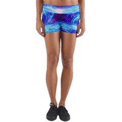 Tsunami Waves Ocean Sea Nautical Nature Water Art Work Yoga Shorts by Jancukart