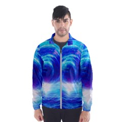 Tsunami Waves Ocean Sea Nautical Nature Water Art Work Men s Windbreaker