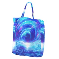 Tsunami Waves Ocean Sea Nautical Nature Water Art Work Giant Grocery Tote by Jancukart