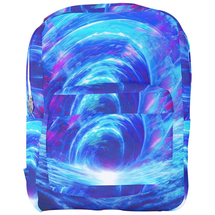 Tsunami Waves Ocean Sea Nautical Nature Water Art Work Full Print Backpack