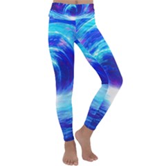 Tsunami Waves Ocean Sea Nautical Nature Water Art Work Kids  Lightweight Velour Classic Yoga Leggings