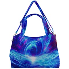 Tsunami Waves Ocean Sea Nautical Nature Water Art Work Double Compartment Shoulder Bag by Jancukart