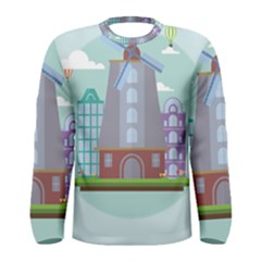 Amsterdam Landmark Landscape Men s Long Sleeve Tee