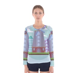 Amsterdam Landmark Landscape Women s Long Sleeve Tee