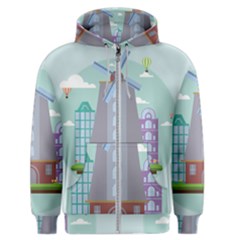 Amsterdam Landmark Landscape Men s Zipper Hoodie