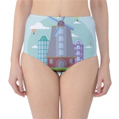 Amsterdam Landmark Landscape Classic High-waist Bikini Bottoms