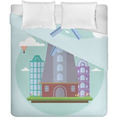 Amsterdam Landmark Landscape Duvet Cover Double Side (california King Size) by Sudheng