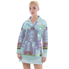 Amsterdam Landmark Landscape Women s Long Sleeve Casual Dress by Sudheng