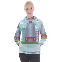 Amsterdam Landmark Landscape Women s Hooded Pullover