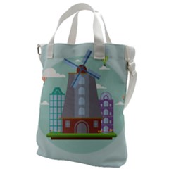 Amsterdam Landmark Landscape Canvas Messenger Bag by Sudheng