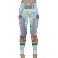 Amsterdam Landmark Landscape Lightweight Velour Classic Yoga Leggings by Sudheng