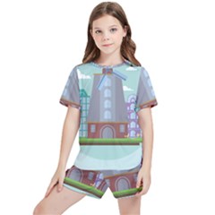 Amsterdam Landmark Landscape Kids  Tee And Sports Shorts Set by Sudheng