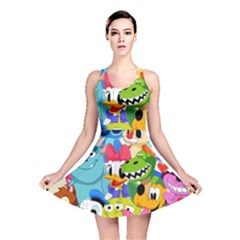 Illustration Cartoon Character Animal Cute Reversible Skater Dress by Sudheng